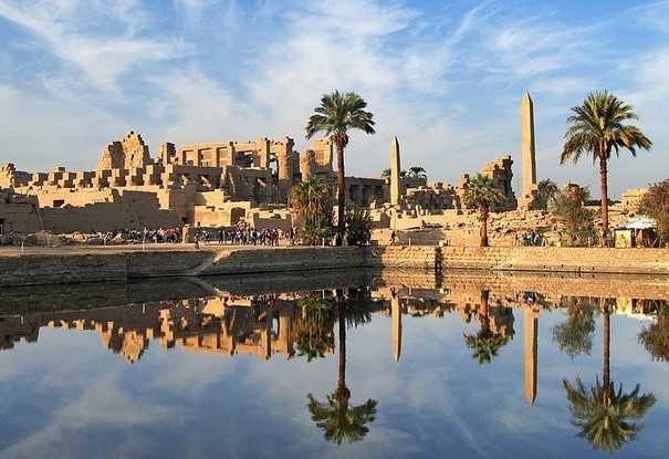 Karnak Tempel, Luxor, Ägypten, Heiliger see im Karnak,